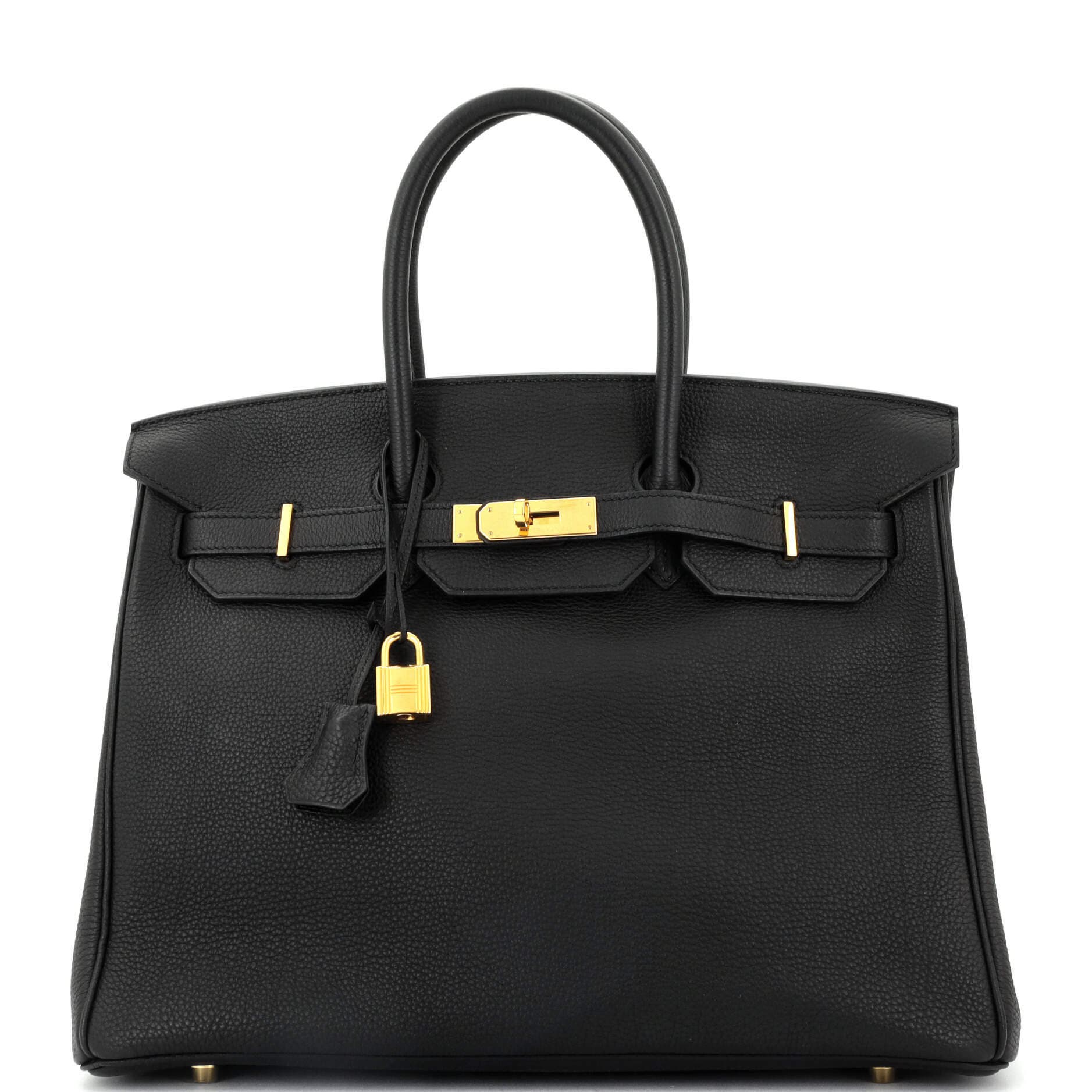 Pre-Owned Hermes Birkin Handbag Black Togo with Gold Hardware 35, Main, color, 
