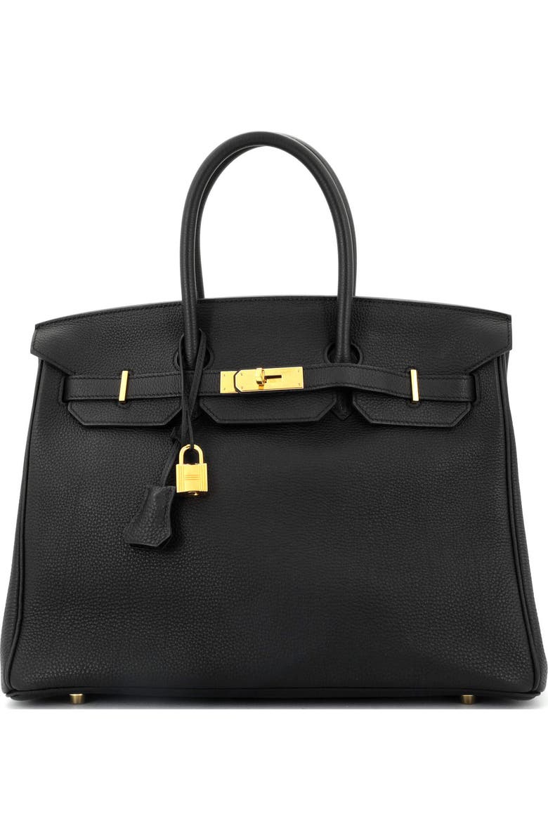 Pre-Owned Hermes Birkin Handbag Black Togo with Gold Hardware 35, Main, color,