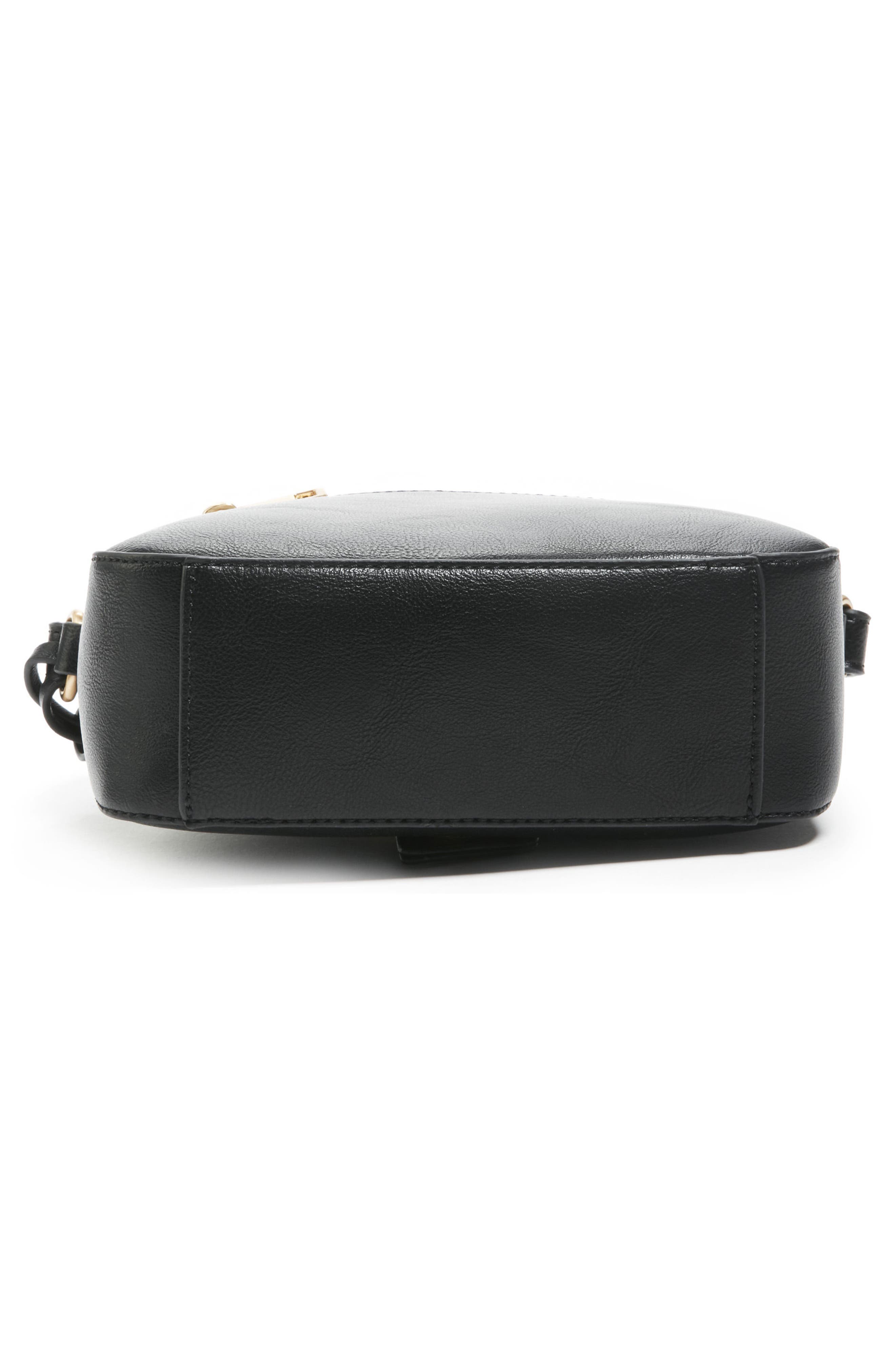 Faux Leather Camera Crossbody Bag, Alternate, color, BLACK