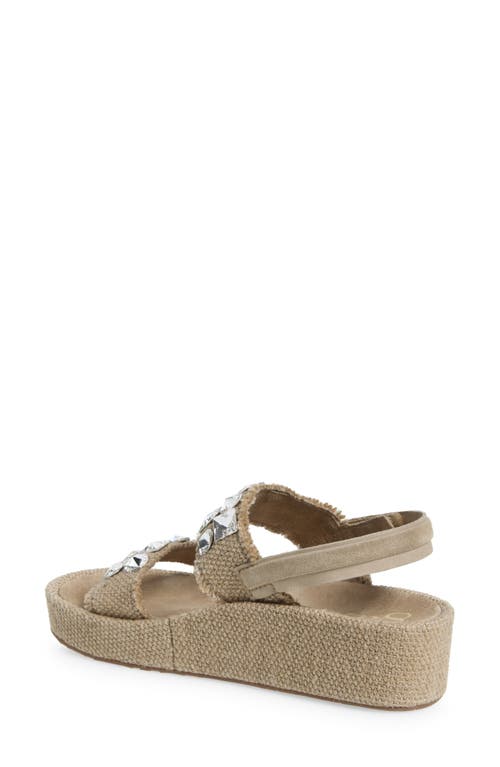 Pedro Garcia Lilibeth Slingback Platform Sandal In Flax Nubby Linen