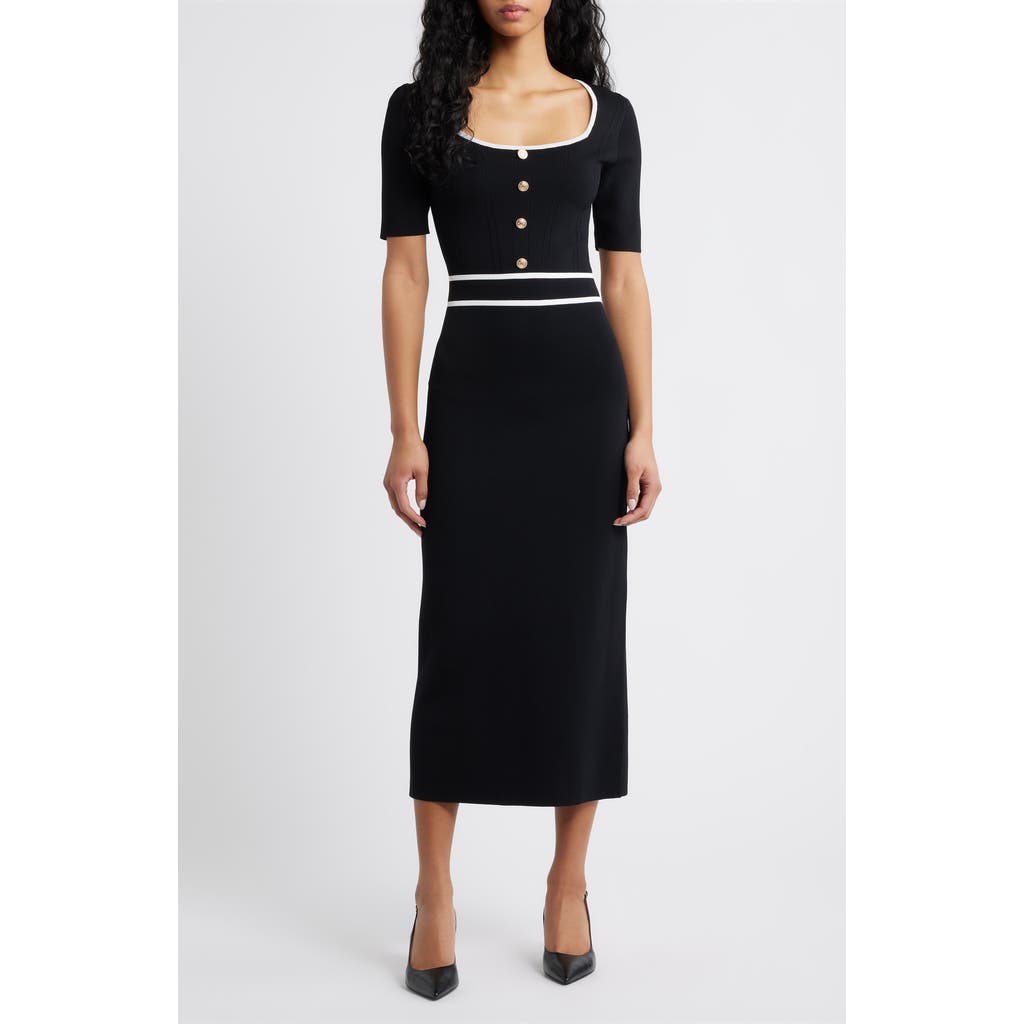 Freemarket Short Sleeve Knit Dress In Multi