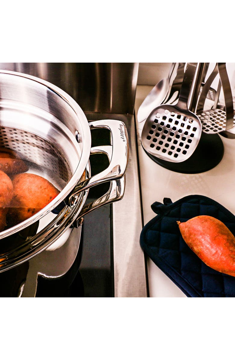 BergHOFF Professional Tri-Ply Stainless Steel Pasta Strainer, Alternate, color, Silver