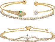 EYE CANDY LOS ANGELES Ebony CZ 2-Pack Assorted Bracelets