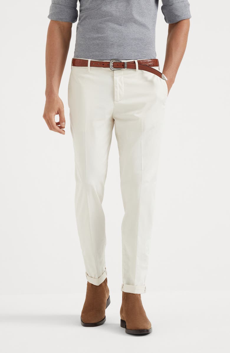 Brunello Cucinelli Gabardine garment dyed trousers, Alternate, color, 