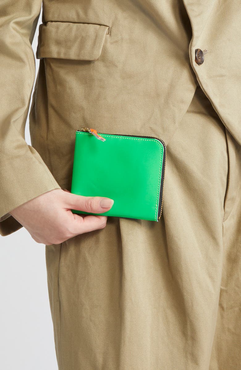 Comme des Garçons Wallets Super Fluo Half Zip Wallet, Alternate, color, Blue/Green