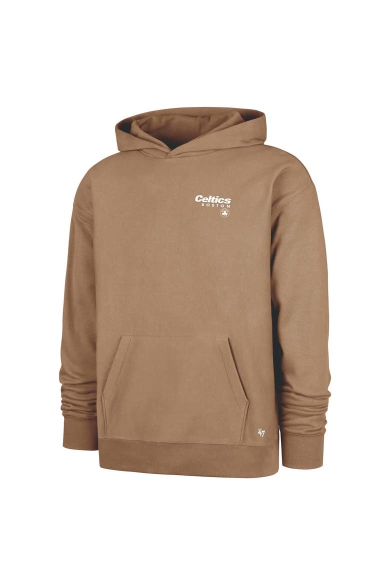 Men's '47 Khaki Boston Celtics Triple Double Foundation Premium Hoodie Sweatshirt, Alternate, color, Khaki