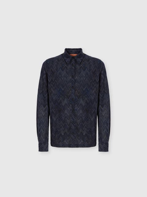 Striped Wool And Viscose Knit Shirt