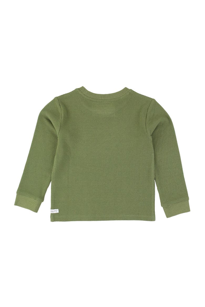 Baby Boys Waffle Knit Long Sleeve Crew Neck Shirt, Alternate, color, Dusty Olive