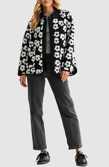 Floral High Pile Fleece Jacket