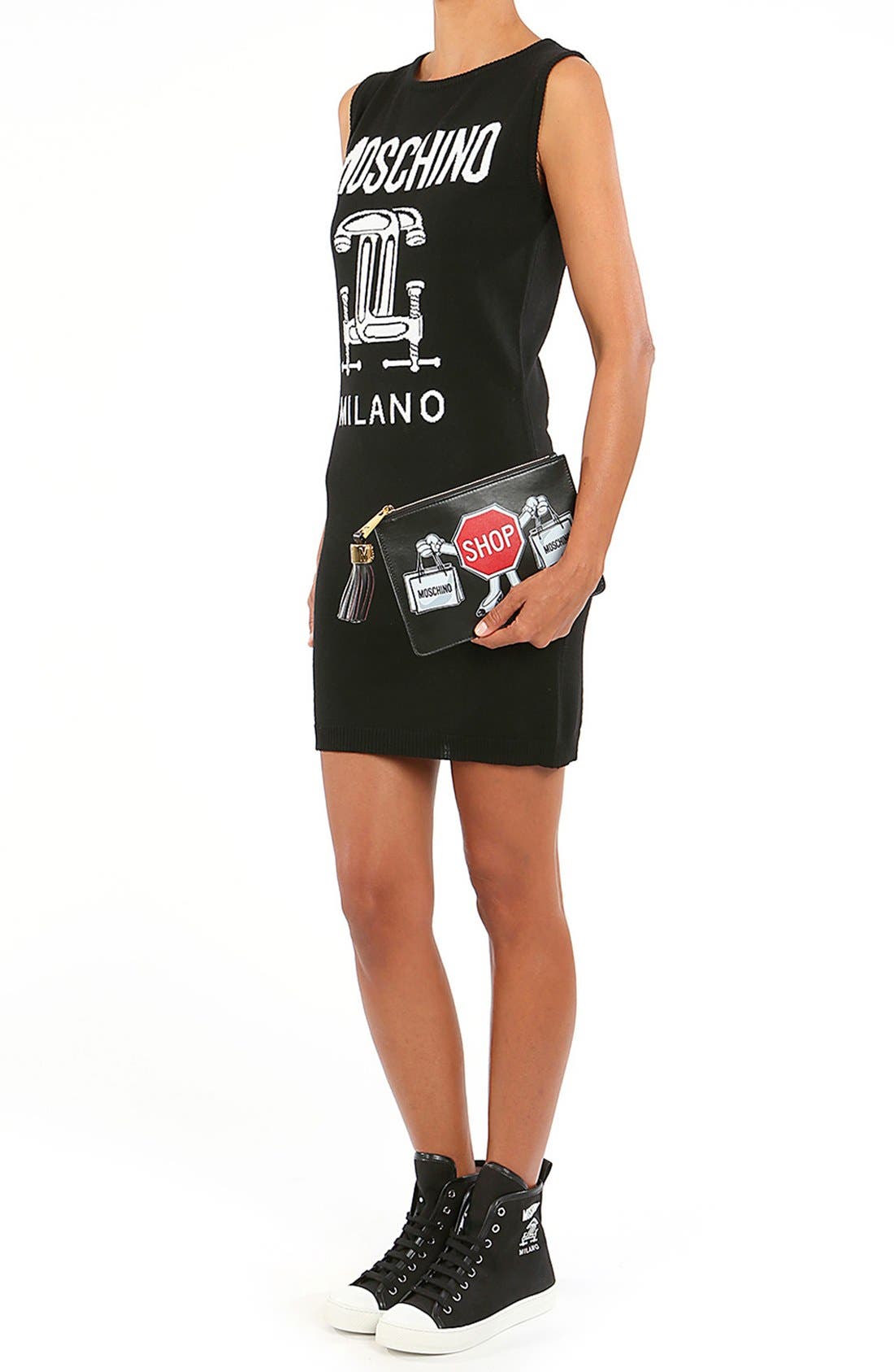 Moschino Graphic Leather Clutch (Women) | Nordstrom