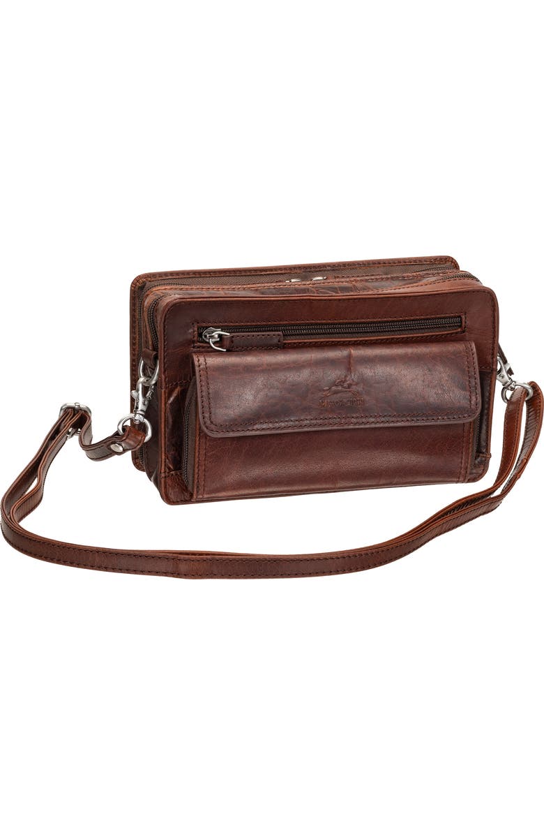 Mancini Buffalo Tote with Zippered Organizer, Alternate, color, Brown