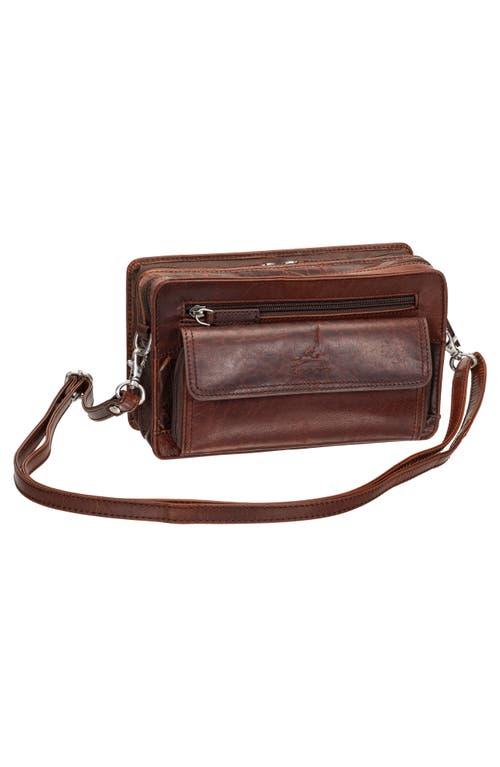 Mancini Buffalo Tote With Zippered Organizer In Brown