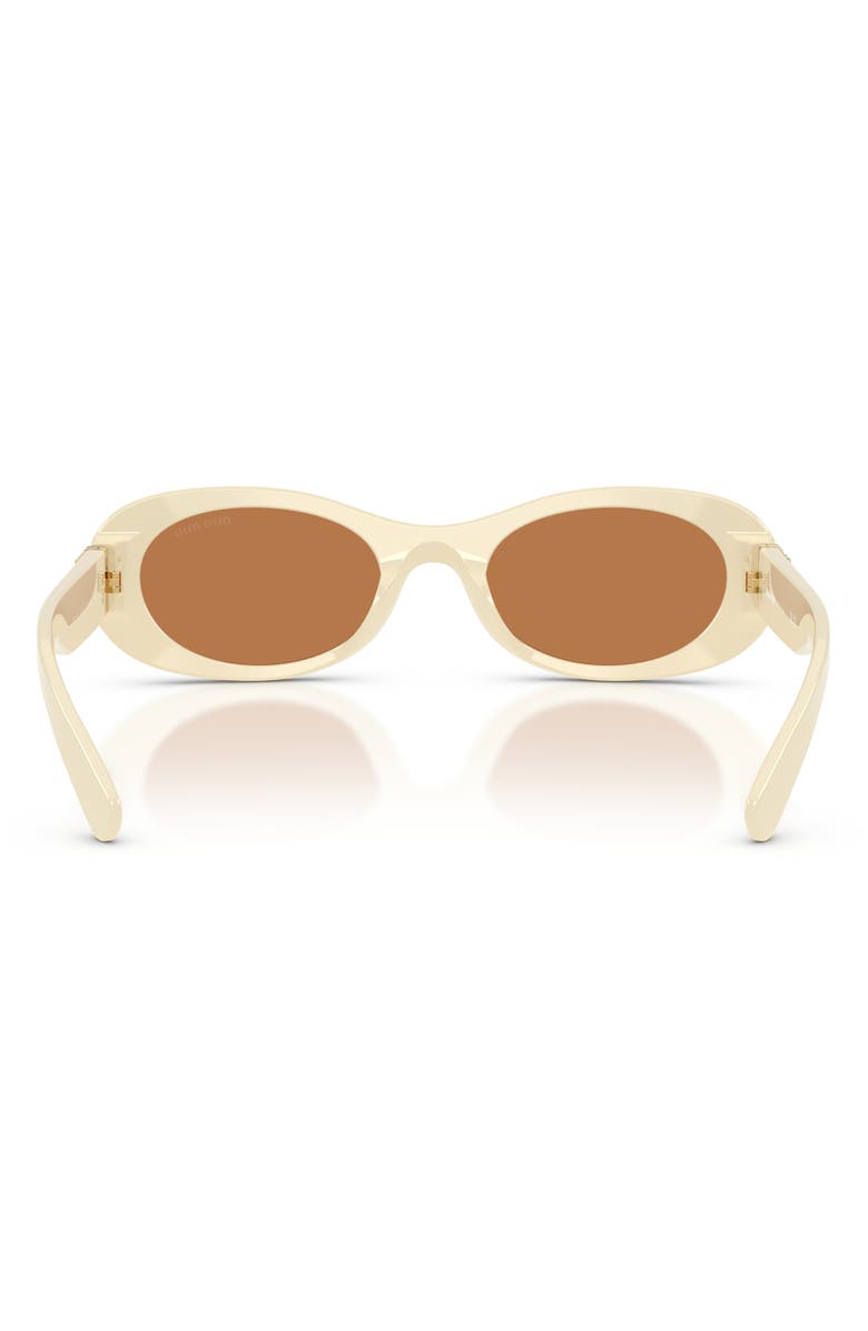 Miu Miu 50mm Oval Sunglasses, Alternate, color, Milk / Brown