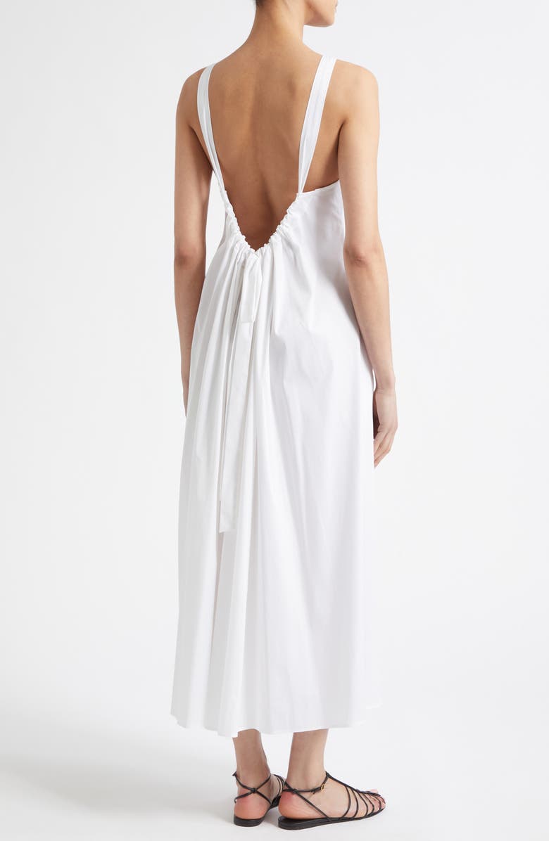 Max Mara Cotton Blend Stretch Poplin Sundress, Alternate, color, Optical White