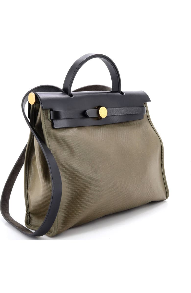 Pre-Owned Hermes Herbag Zip Leather and Toile 31, Alternate, color, Lichen