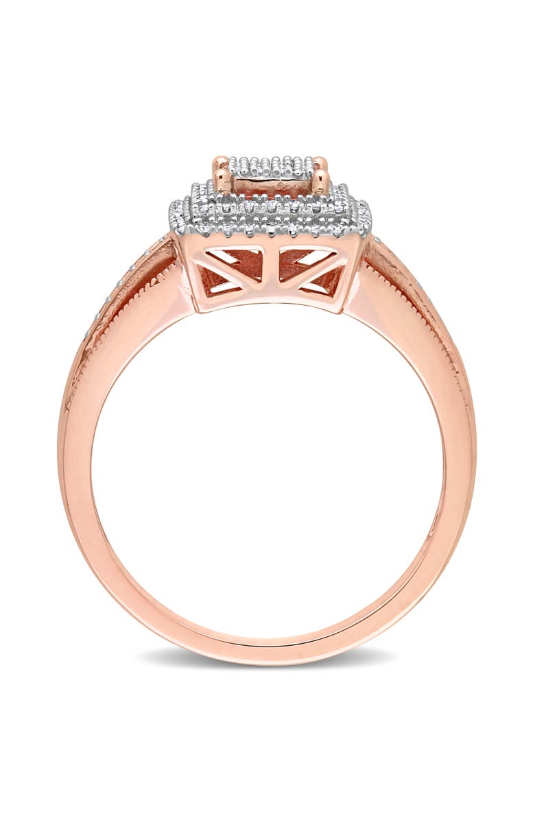 Julianna B. Diamond Cluster Square Split Shank Ring 10k, Alternate, color, 10K Rose Gold
