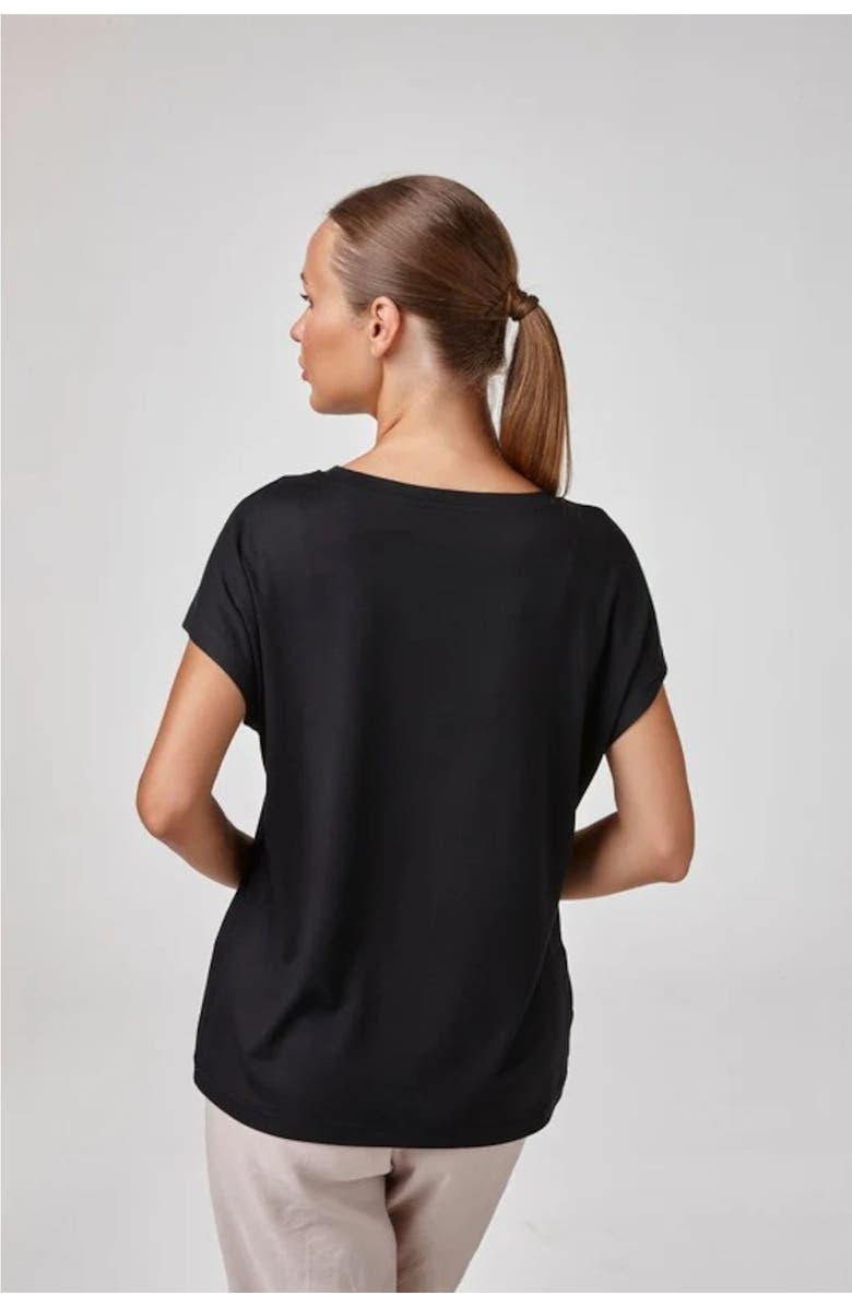 Forever & Always Liona Modal Blend Soft Stretch Everyday Top, Alternate, color, Black