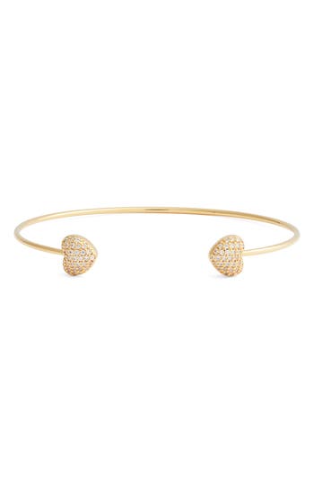 Nordstrom Demi Fine Heart Accent Cuff Bracelet In Gold