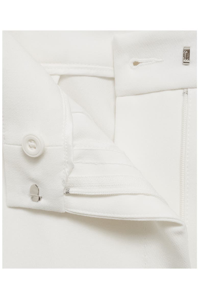 Pleated Straight Leg Ankle Pants, Alternate, color, WHITE