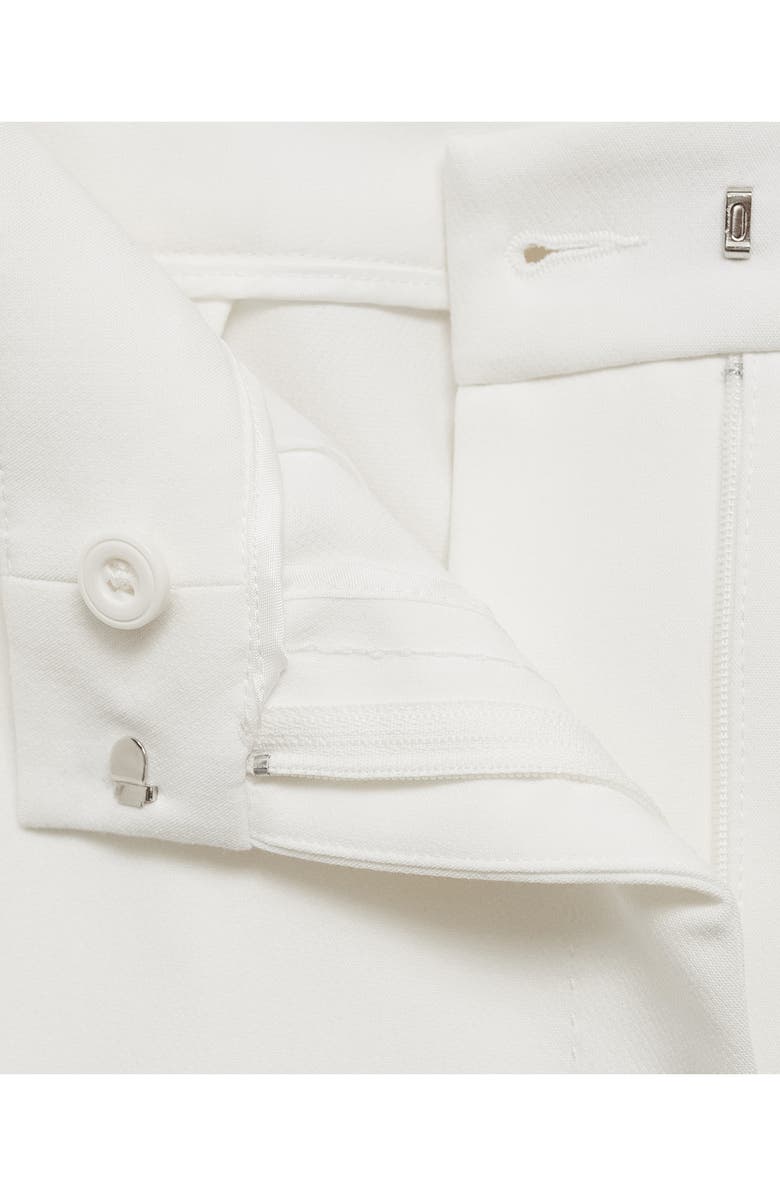 MANGO Pleated Straight Leg Ankle Pants, Alternate, color, White