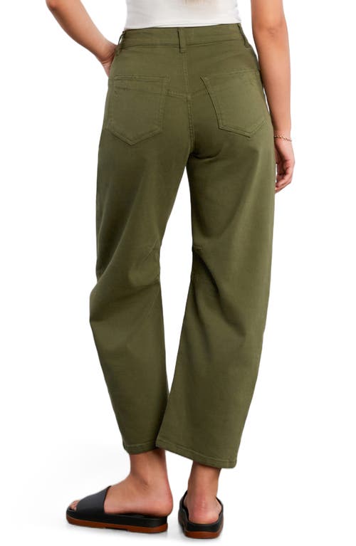 Hint Of Blu Valerie High Waist Ankle Barrel Jeans In Green