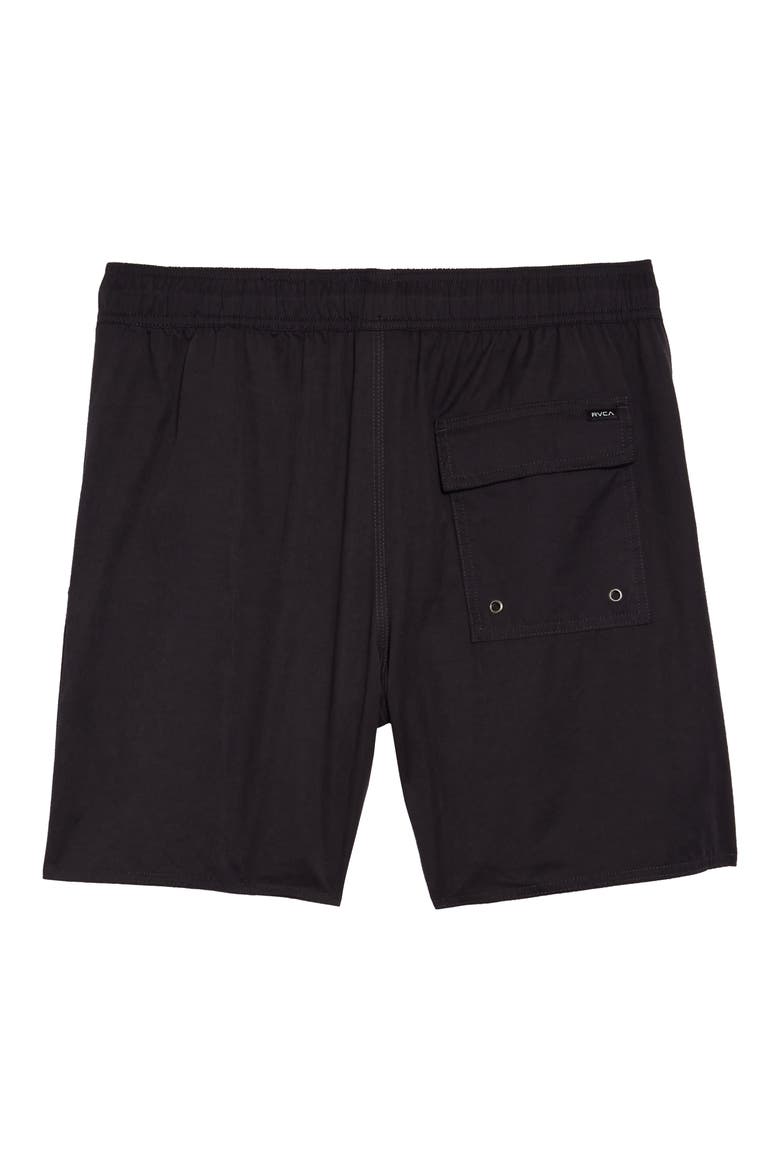 Opposites Solid Swim Trunks, Alternate, color, BLACK