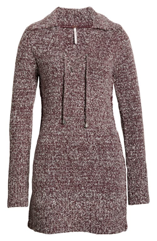 Free People Milena Long Sleeve Mini Sweater Dress In Brown