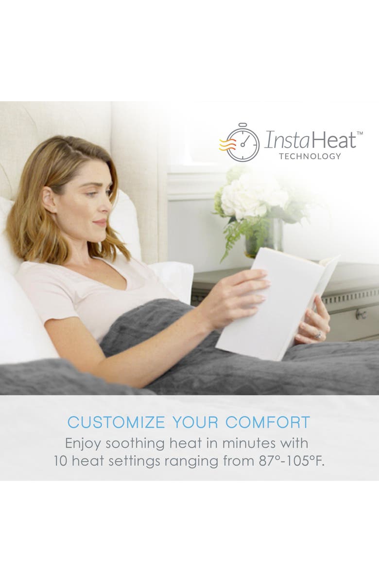 PURE ENRICHMENT Deluxe Heated Blanket, Alternate, color, Gray