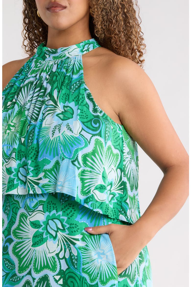Tanti Floral Moya Halter Maxi Dress, Alternate, color, KELLY-BLUES