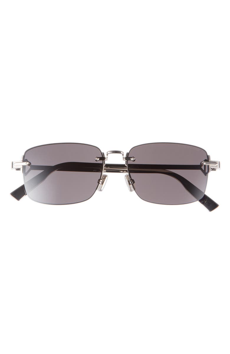 DIOR 'CD Diamond S11U Rectangle Sunglasses, Main, color, Shiny Palladium / Smoke