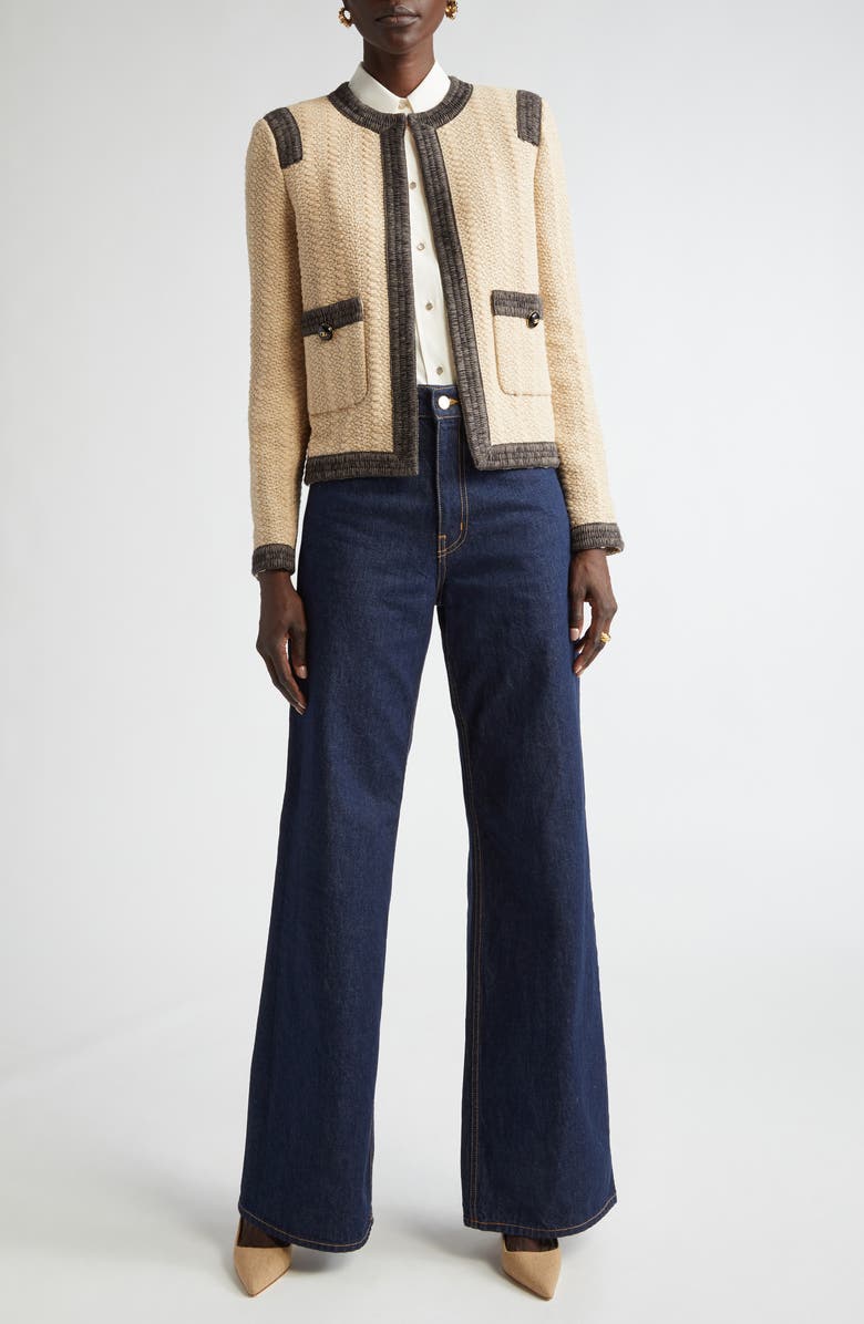 ST. JOHN Basket Texture Knit Jacket, Alternate, color,