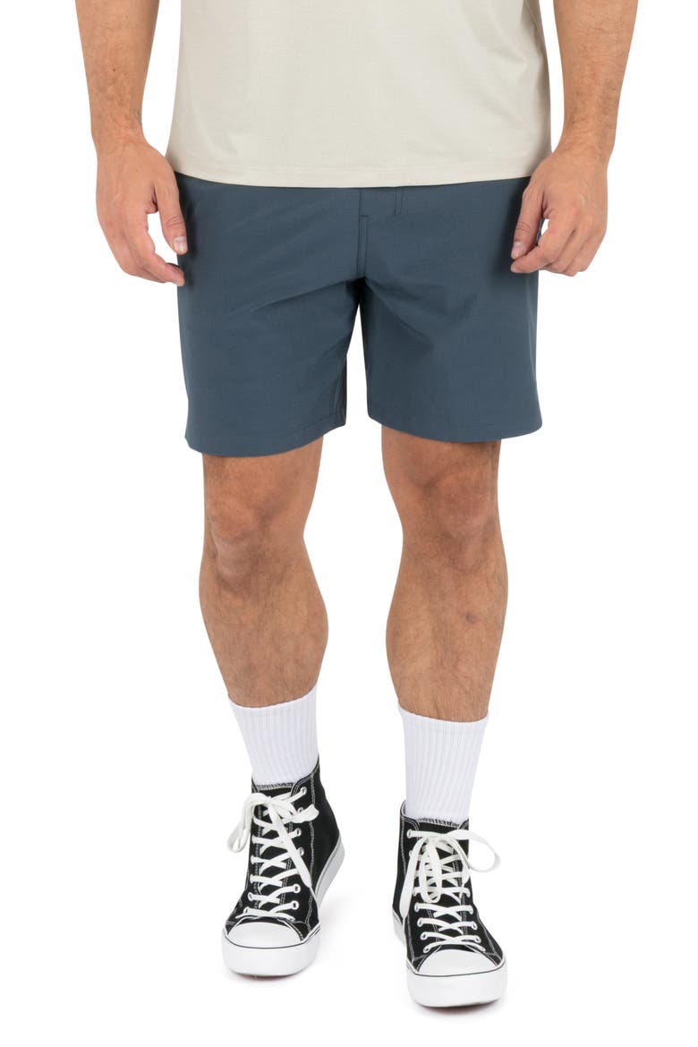 Trek Stretch Drawstring Shorts, Main, color, DESTROYER