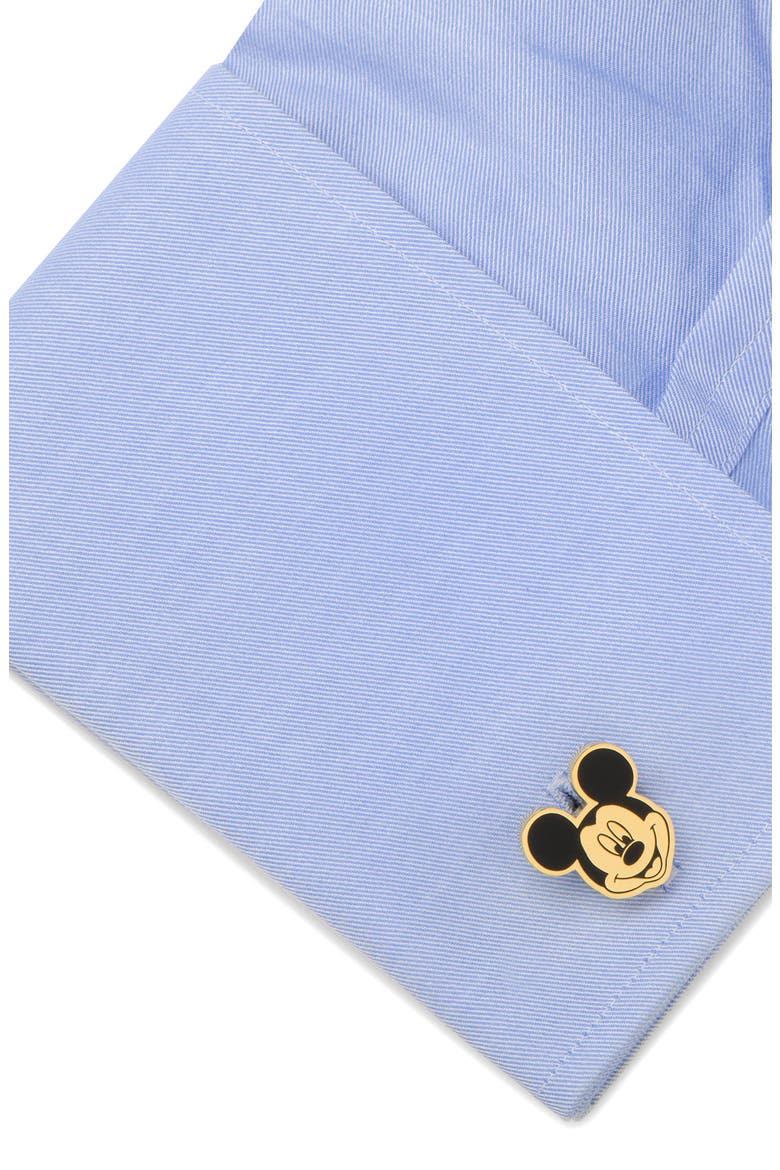 Disney Mickey Mouse Cuff Links, Alternate, color, GOLD
