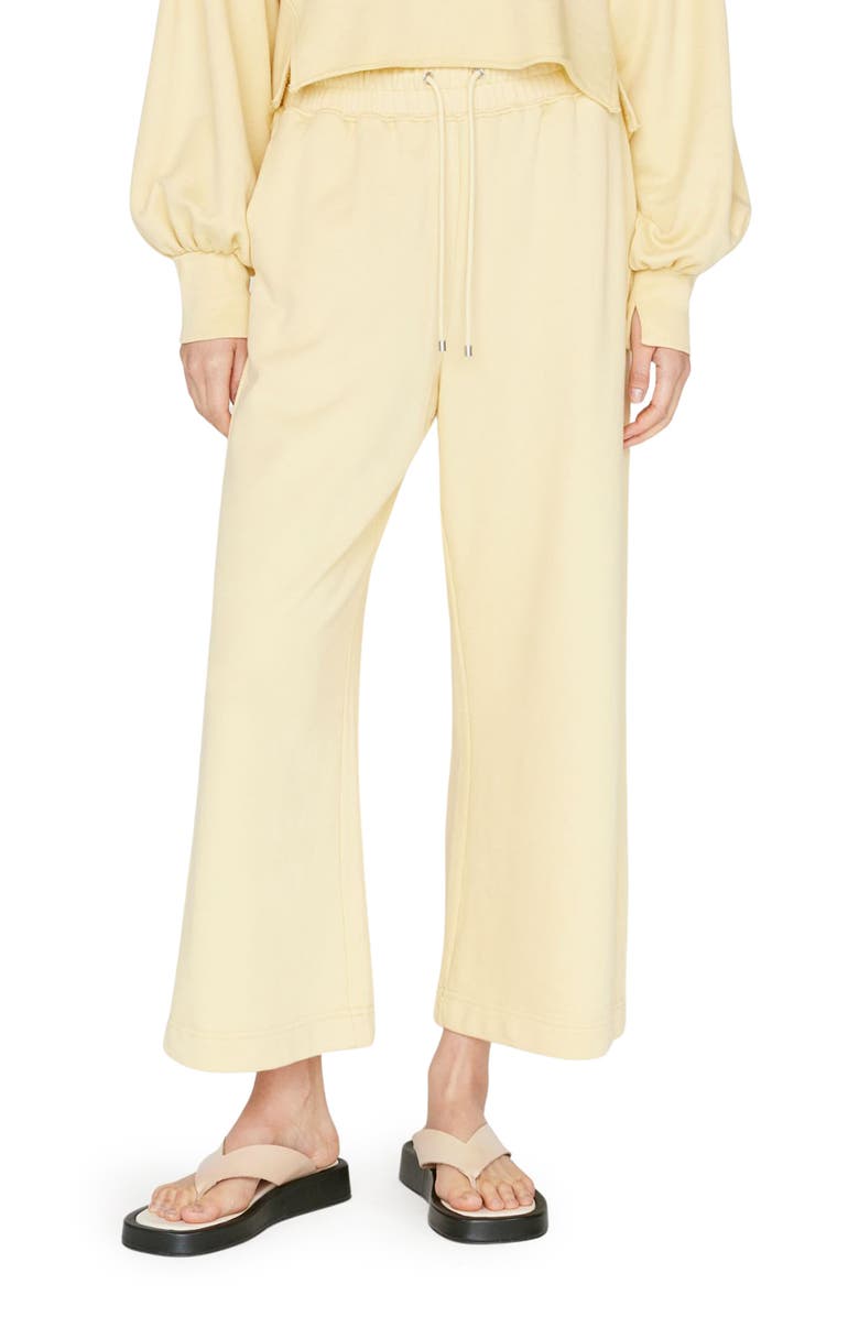 FRAME Crop Wide Leg Cotton Sweatpants, Main, color,
