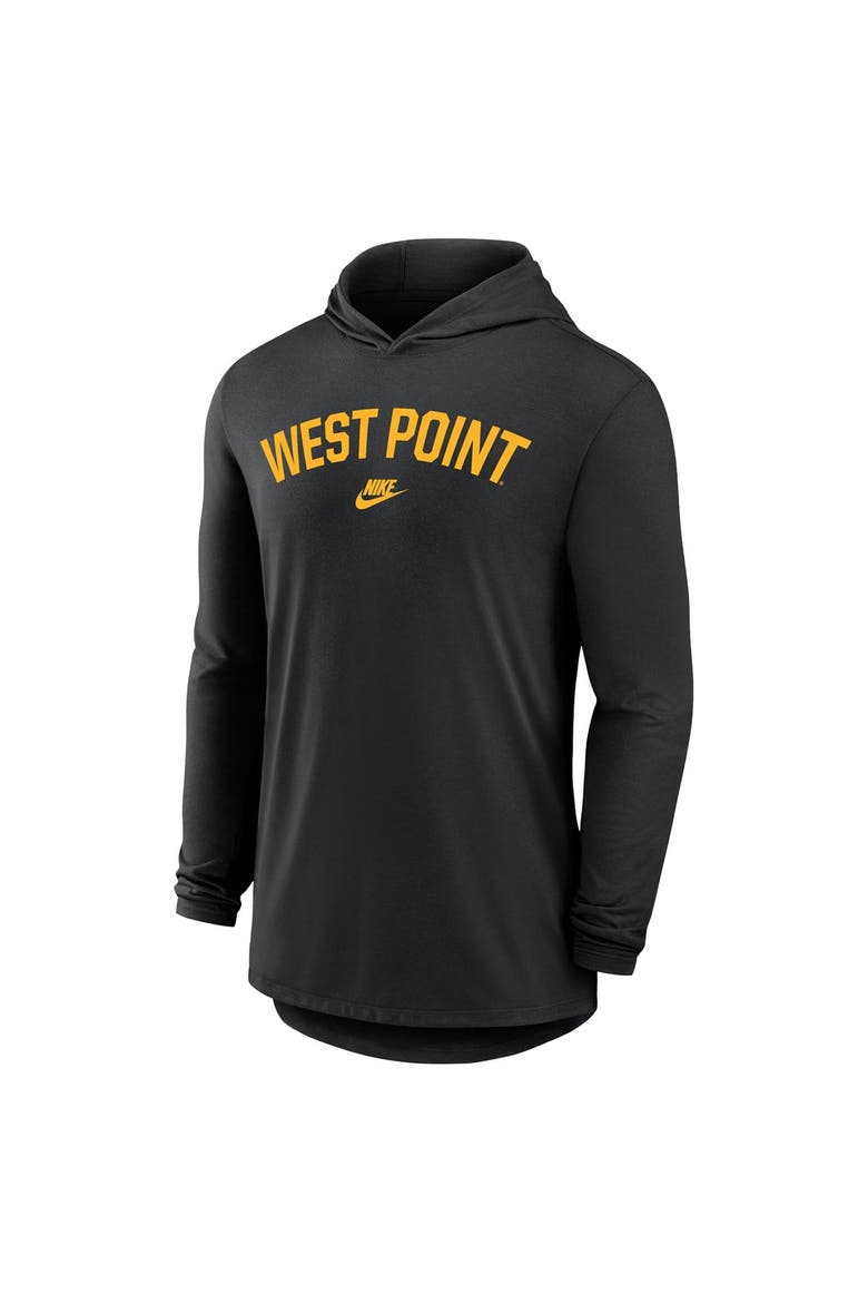 Men's Nike Black Army Black Knights 2026 West Point Classic Collection Dri-FIT Hooded Long Sleeve T-Shirt, Alternate, color, Black