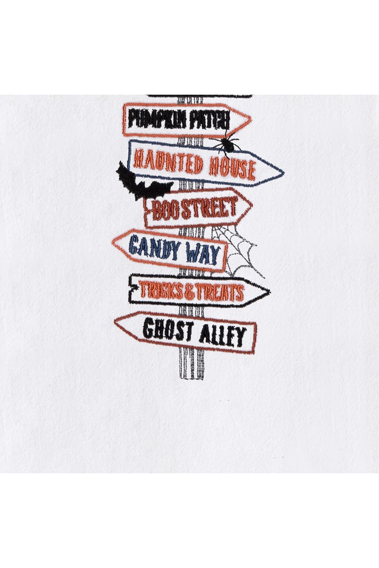 Pumpkin Direction Signs Embroidered Halloween Towel, Alternate, color, Red