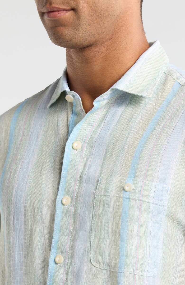 Tommy Bahama Delgada Stripe Linen Button-Up Shirt, Alternate, color, Hemp