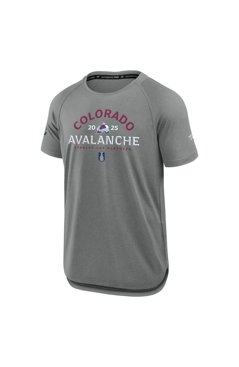 FANATICS Men's Fanatics Heather Gray Colorado Avalanche 2025 Stanley Cup Playoffs Authentic Pro Rink Performance T-Shirt, Alternate, color, 