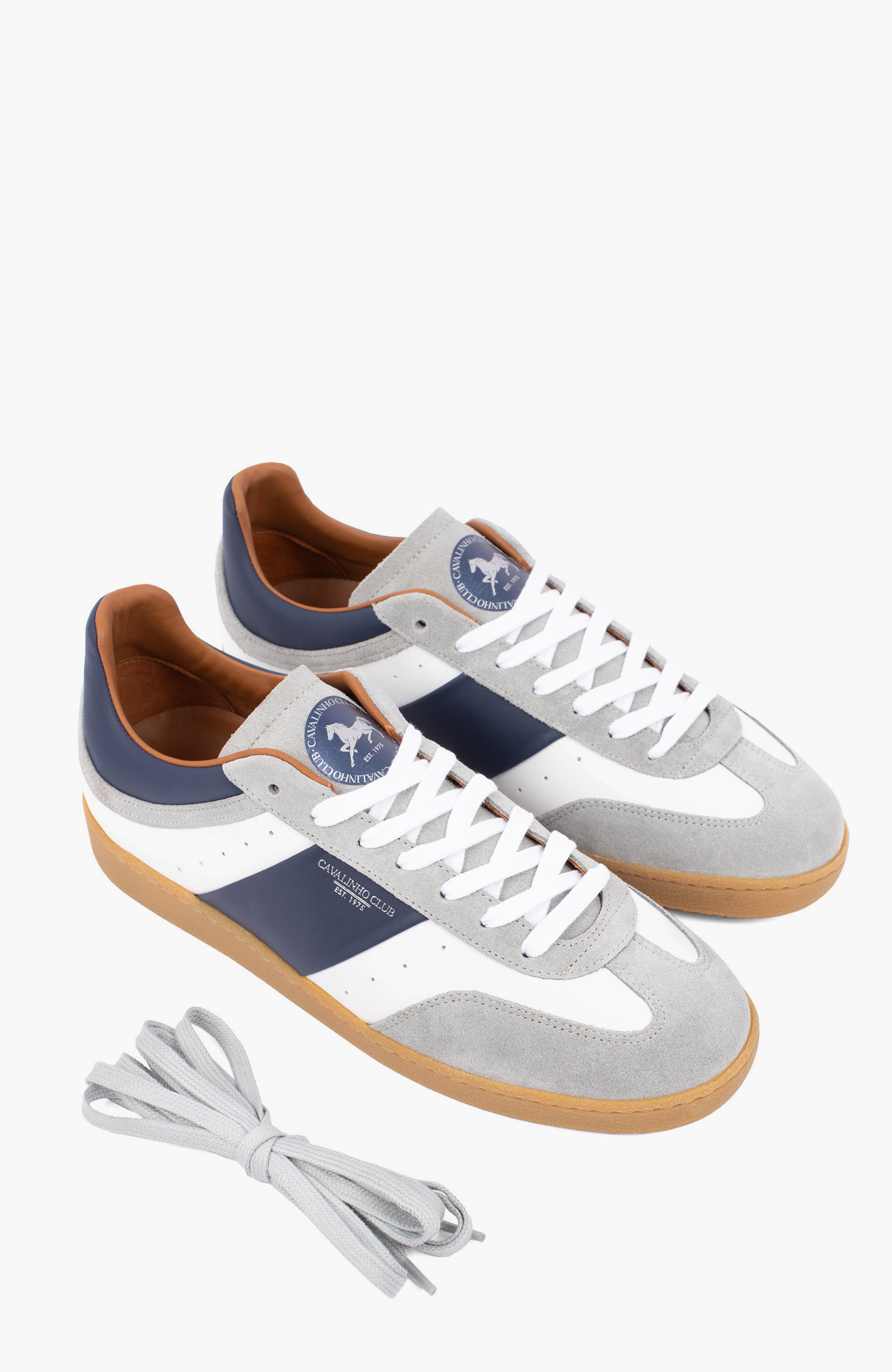 Club Leather Sneakers, Alternate, color, Navy / White / Grey