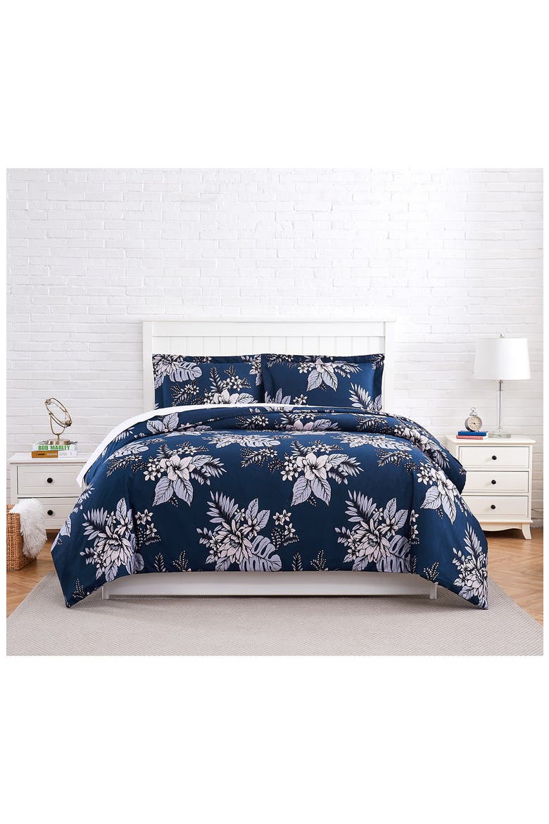 Premium Collection 300 Thread Count 100% Cotton Sateen Duvet Cover Set, Alternate, color, FLORA BLUE