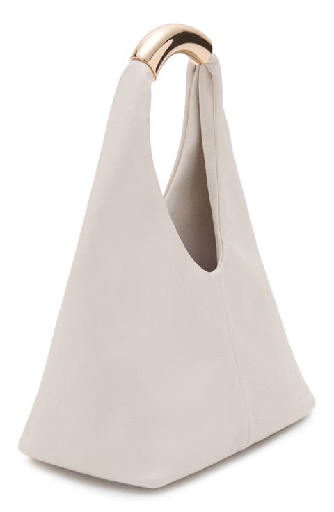 Faux Leather Top Handle Bag