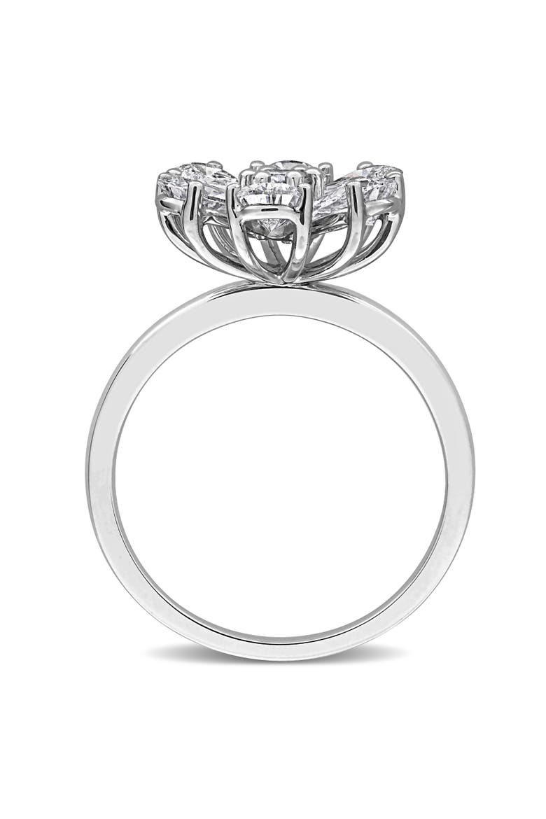 2-1/10 CTW Lab-Grown Diamond Flower Ring 14k, Alternate, color, White Gold