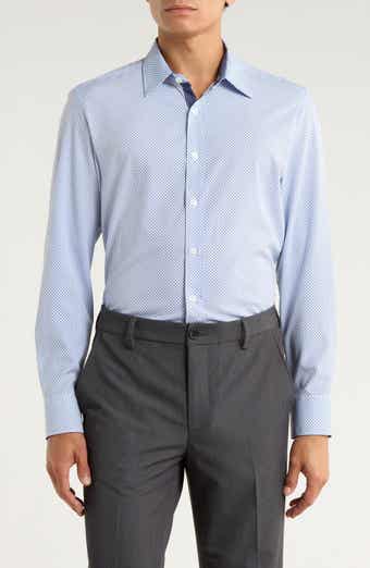 CONSTRUCT Micro Geometric Print Stretch Button-Up Shirt