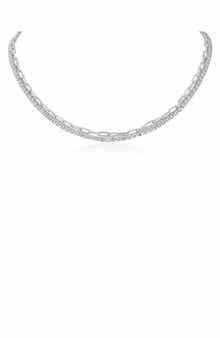 CZ by Kenneth Jay Lane Cubic Zirconia Layered Chain Necklace
