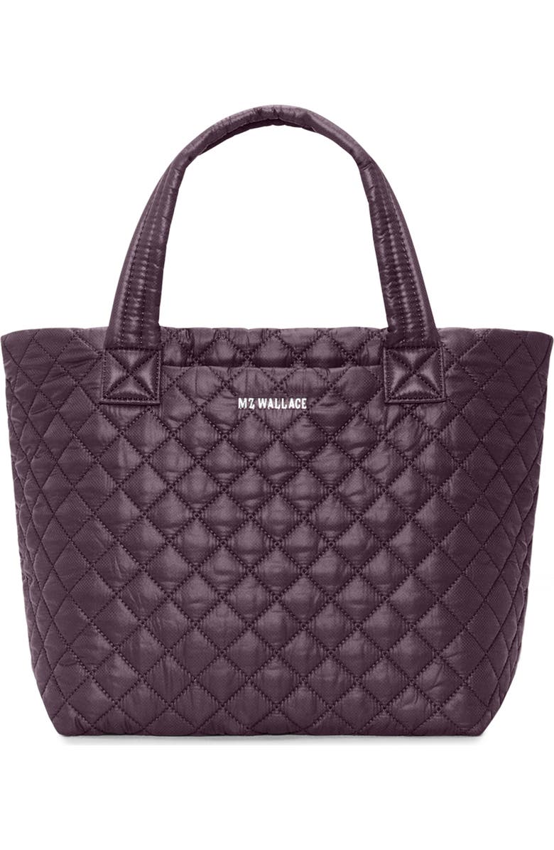 MZ Wallace Small Metro Deluxe Quilted Nylon Tote, Main, color, Raisin
