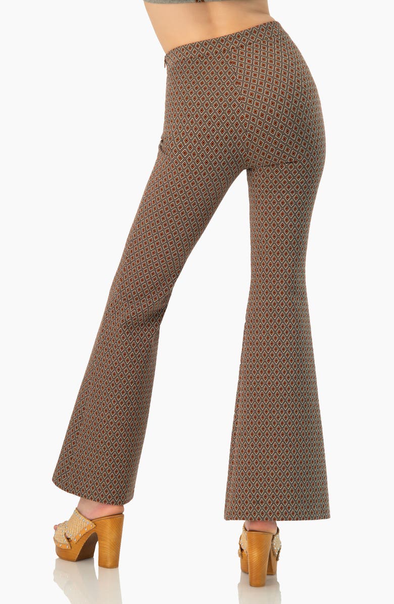 IVONNE Geometric Jacquard Flared Pants, Alternate, color, Brown