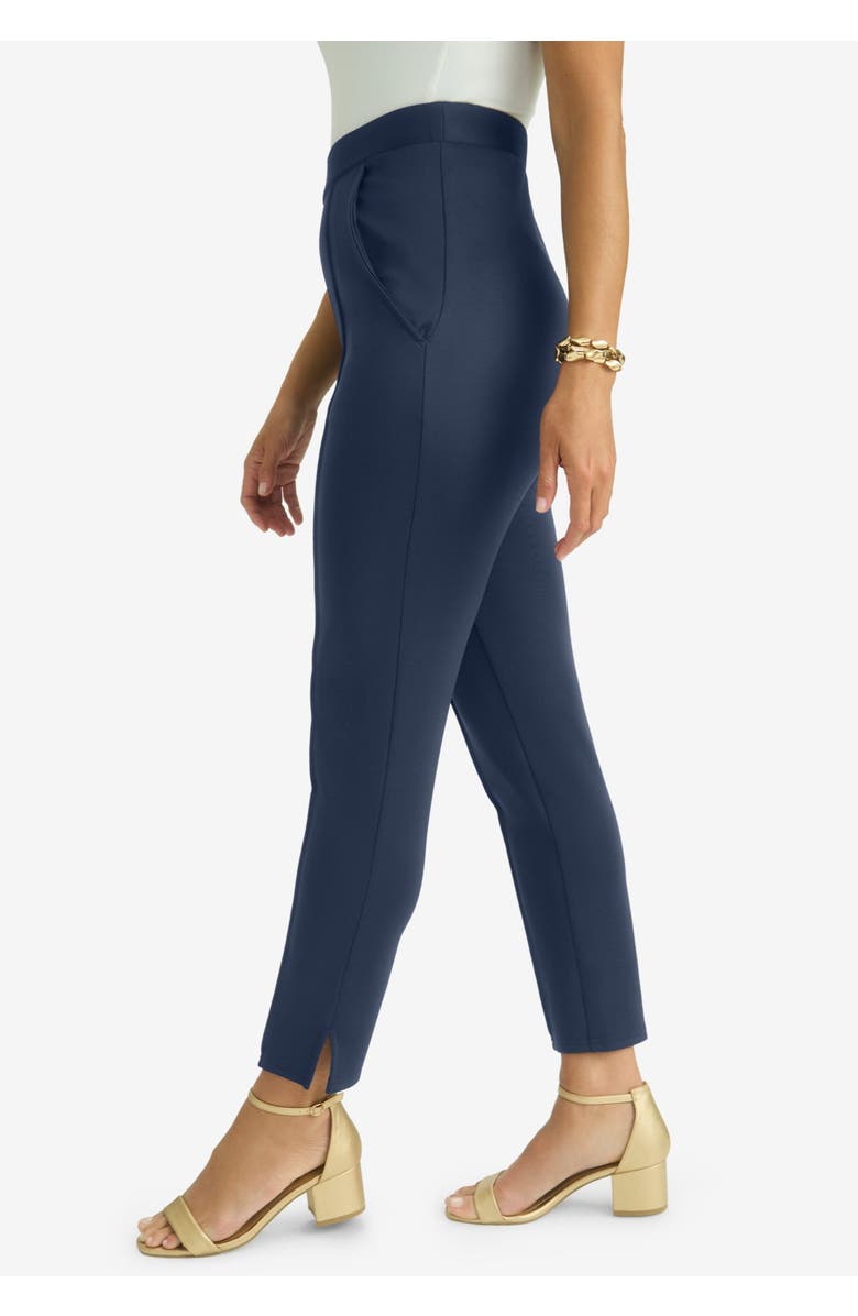 Jessica London PerfectEase Slim Straight Pant, Alternate, color, Navy