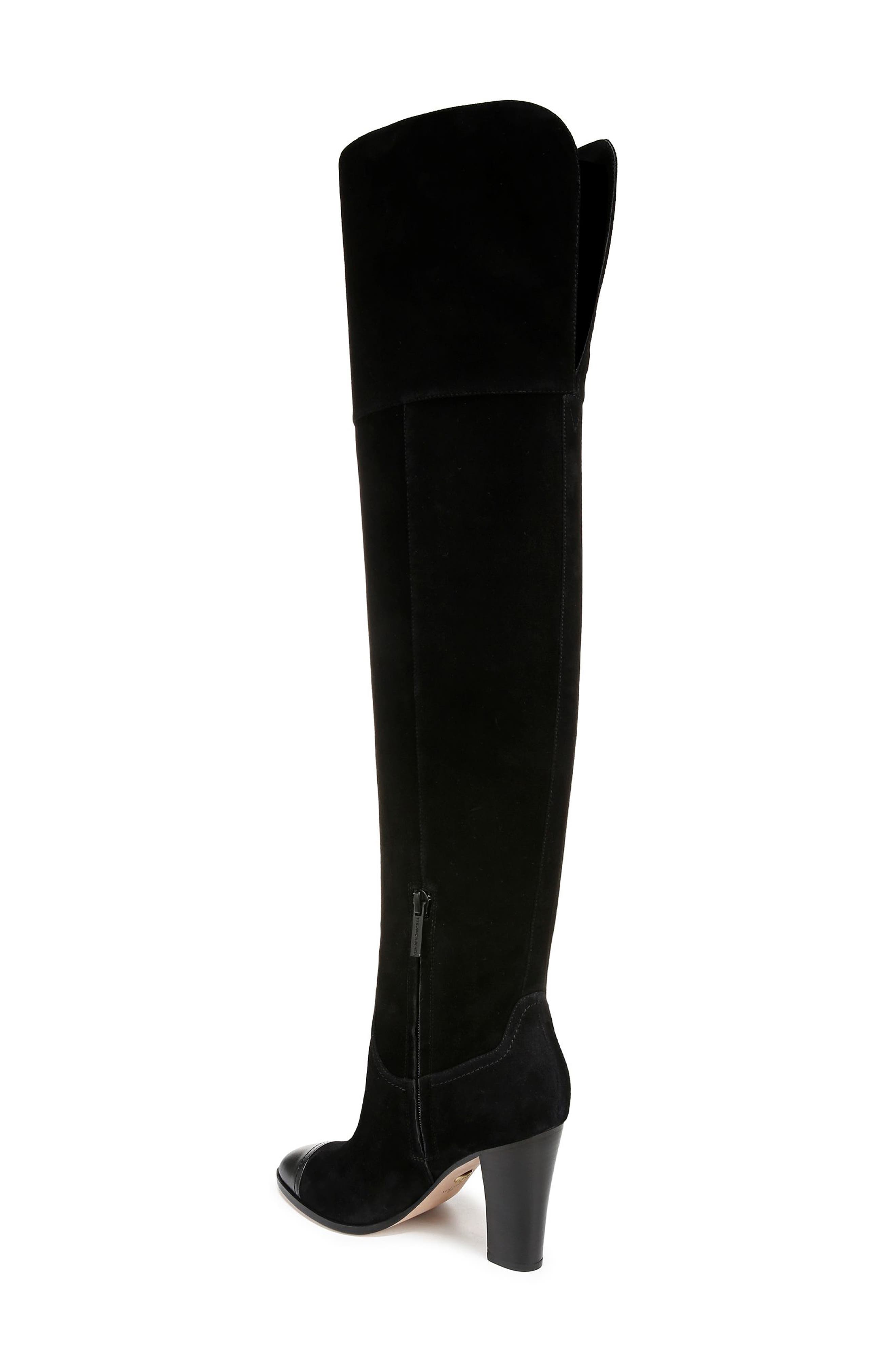 Veronica Beard Conrad Over the Knee Boot, Alternate, color, Black/ Black