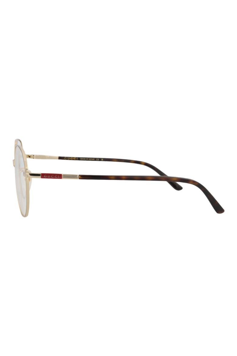 52mm Round Optical Glasses, Alternate, color, GOLD HAVANA TRANSPARENT