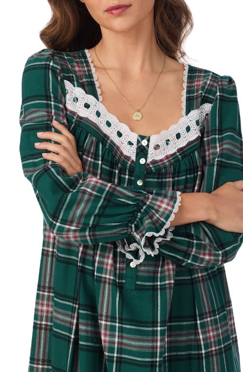 Eileen West Flannel Ballet Nightgown In Green